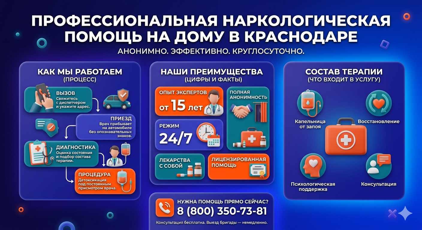 Инфографика о принципах лечения алкоголизма на дому в Волхове: этапы вызова нарколога, преимущества анонимной детоксикации и состав медицинской помощи.